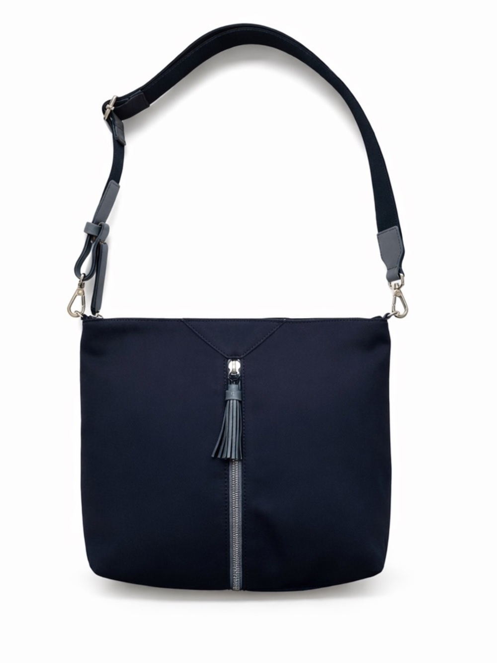 Stella & Dot Black Nylon Crossbody Bag Zip Front Everyday bag - Picture 15 of 15